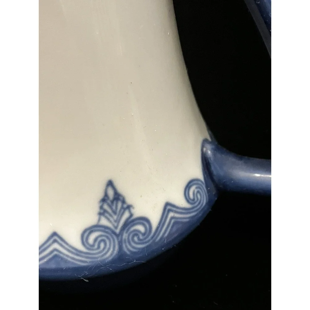 Bombay Vtg Cobalt Blue White Porcelain Arabesque Tea for One Teapot Only 6in